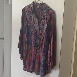 Long sleeved batiked top from Bali, unique design